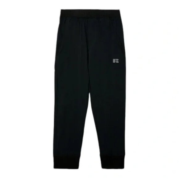 Russell Dri-Power Boys L 10/12 Sweatpants Tech Fleece Jogger Zip Pocket BLACK - Picture 3 of 4
